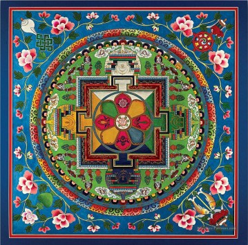  dal tableau - Mandala d’or bleu bouddhisme